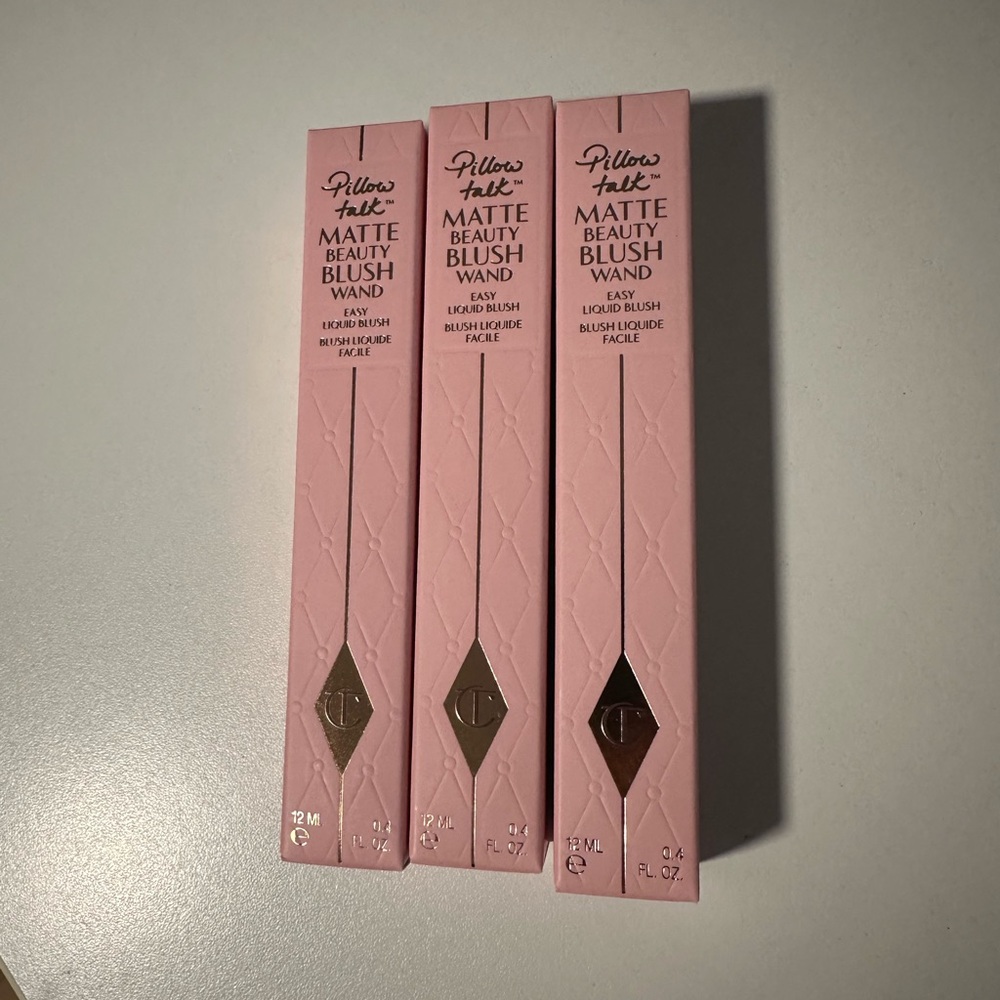 Brand New, Charlotte Tilbury MATTE BEAUTY BLUSH WAND, Pillow Talk, 3 pack